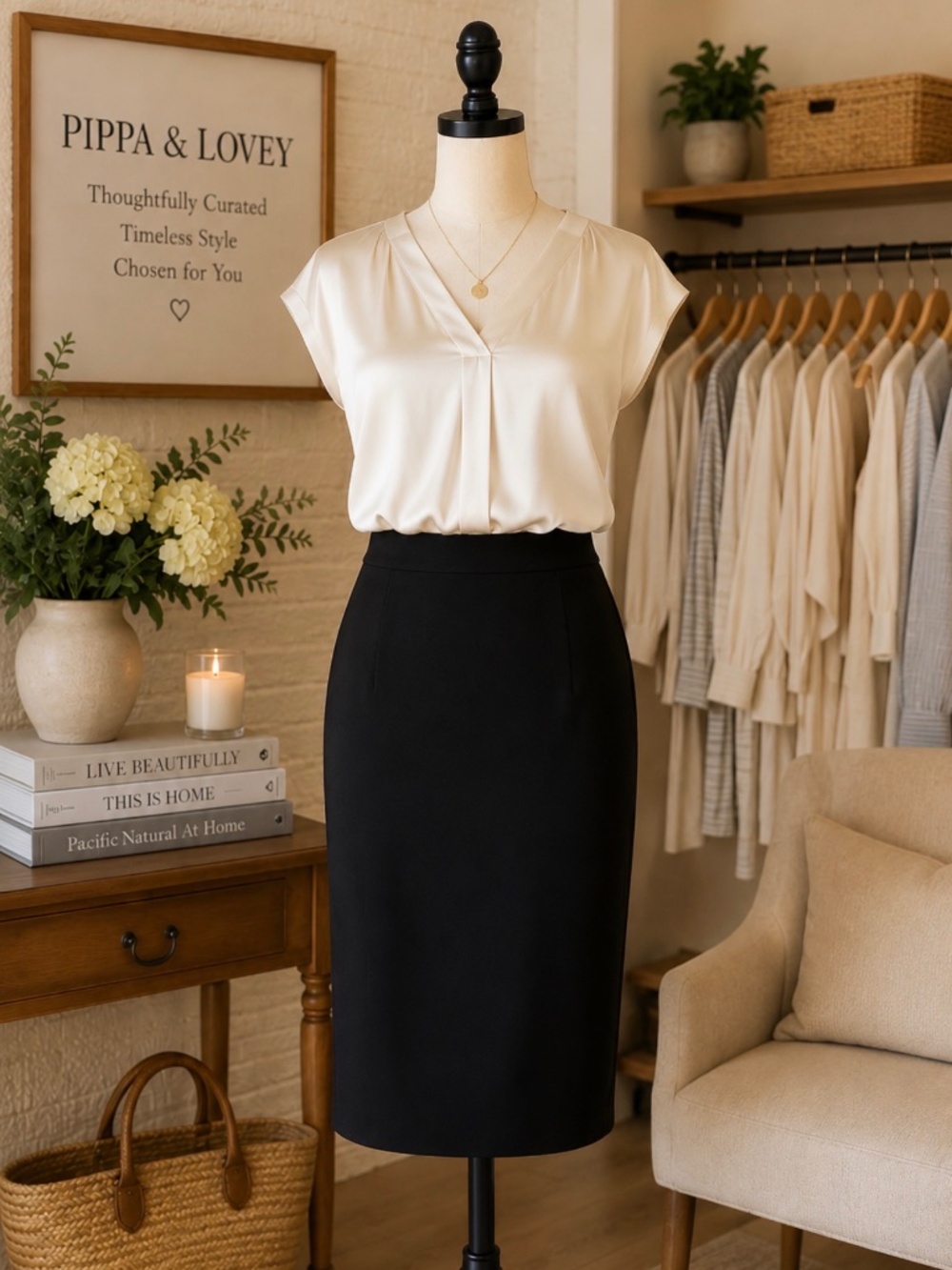 NWT White House Black Market Black Pencil Skirt — Size 6